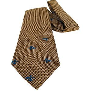 Vintage 70s Oscar de la Renta For After Six Tie Necktie Retro Plaid Goose Foot